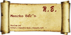 Meszko Bán névjegykártya